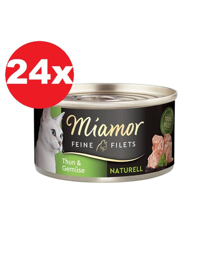 MIAMOR Feine Filets Naturell Tuna&Vegetables 24×80g Tuniak so zeleninou vo vlastnej šťave