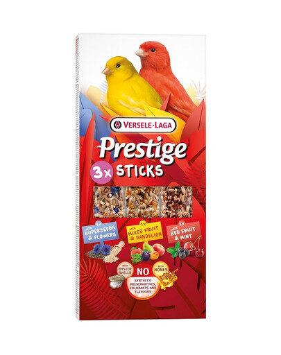 VERSELE-LAGA Prestige Sticks 3 rôzne tycinky pre kanáriky 90g
