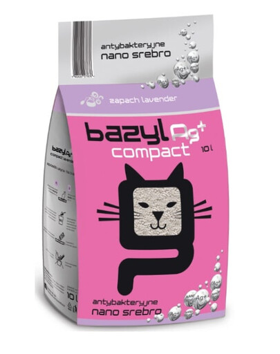 BAZYL Ag+ Compact Lavender 10L bentonitové stelivo s iónmi striebra s vôňou levandule