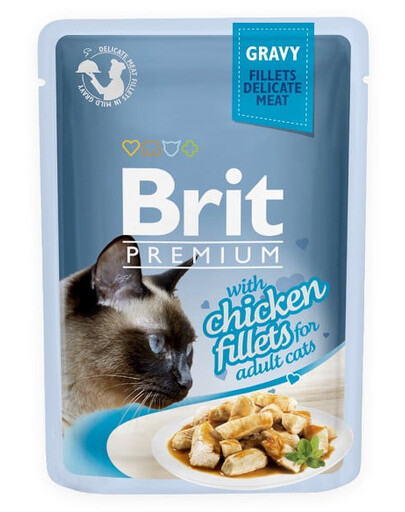 BRIT Premium Cat Fillets in Gravy kuracie krmivo pre mačky 24x85g