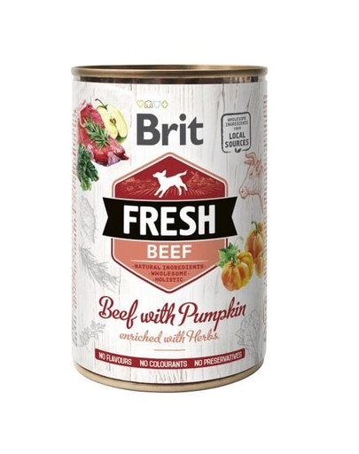 BRIT FRESH Beef with pumpkin 400 g krmivo pre psov s hovädzím mäsom a tekvicou