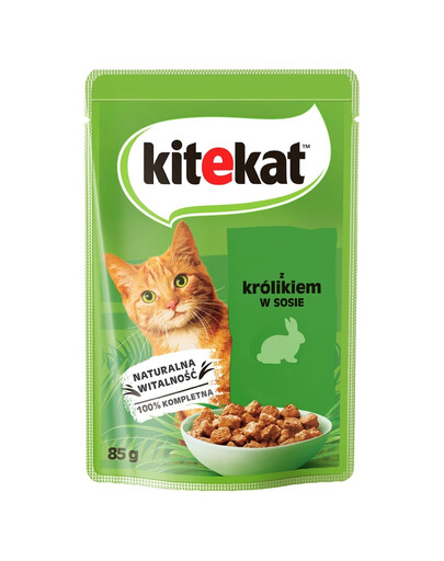 KITEKAT Králik v omáčke 85 g pre dospelé mačky