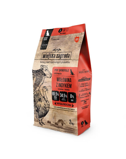 WIEJSKA ZAGRODA Hovädzie mäso s morčacími lupienkami S 2 kg