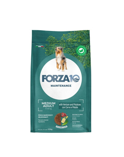 FORZA10 Medium Adult Maintenance Jelenina so zemiakmi pre stredne veľké plemená psov 12 kg