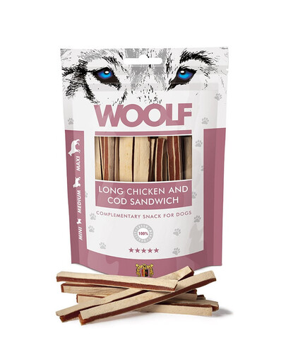 WOOLF Long Chicken And Cod Sandwich 100g