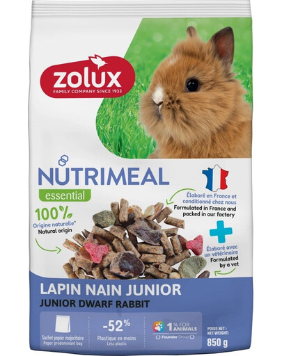 ZOLUX NUTRIMEAL 4 Krmivo pre miniatúrne mladé králiky 850 g