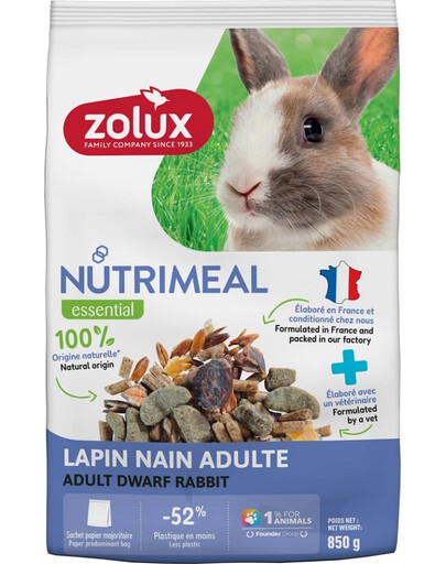 ZOLUX NUTRIMEAL 4 Krmivo pre dospelých zakrslých králikov 850 g