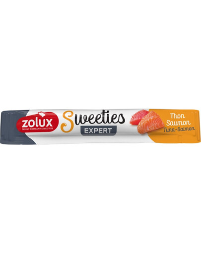 ZOLUX SWEETIES krémová maškrta pre mačku s tuniakom a lososom 14 g