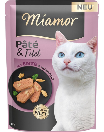 MIAMOR PaMIAMOR Pate and Filet 85 g Maškrta s kúskami kačice