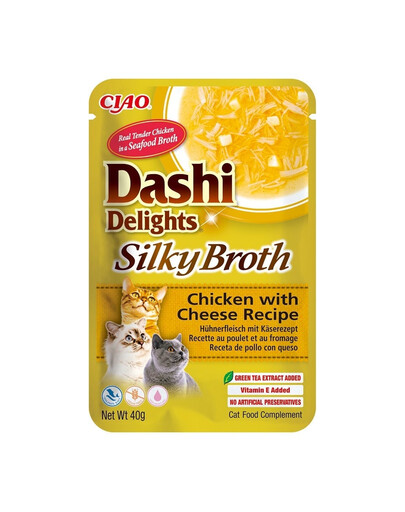 INABA Cat Dashi Delights Silky Broth kuracie mäso a syr 40 g