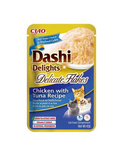 INABA Cat Dashi Delights Delicate Flakes kuracie mäso a tuniak 40 g