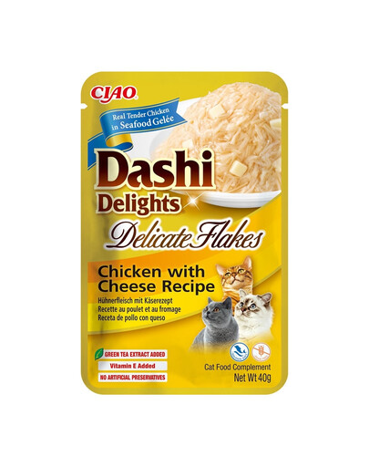 INABA Cat Dashi Delights Delicate Flakes kuracie mäso a syr 40 g