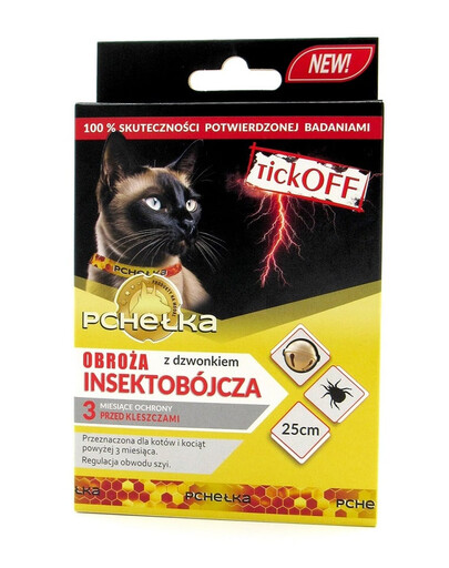 PCHEŁKA TickOff Insekticídny obojok so zvončekom pre mačky 25-30 cm