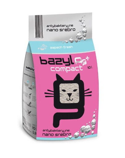 BAZYL Ag+ Compact Fresh 10 L bentonitové stelivo s nano striebrom so sviežou vôňou pre mačky