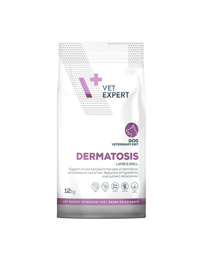 VET EXPERT Veterinary Diet Dog Dermatosis Lamb and Krill 12 kg