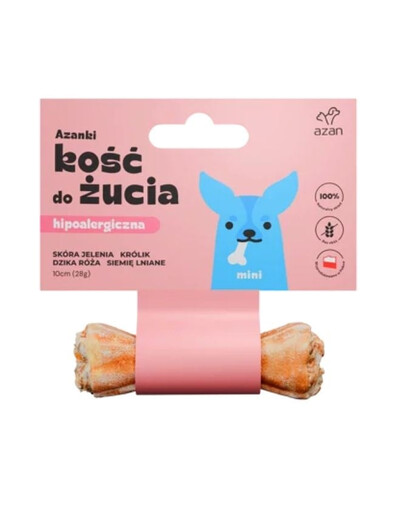 AZANKI Kosť z jelenieho kože pre psa Mini 10cm