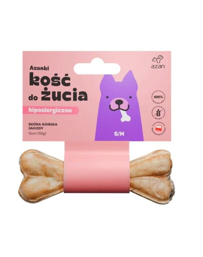 AZANKI Kosť z konskej kože pre psa S/M 12cm