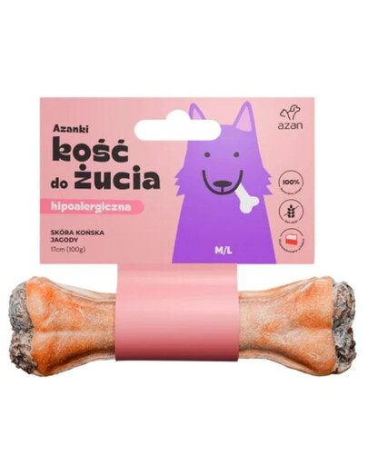AZANKI Kosť z konskej kože pre psa M/L 17cm