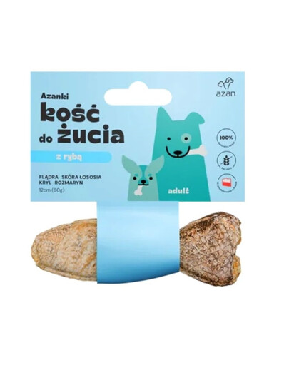 AZANKI Kosť s platýs pre psa 12cm