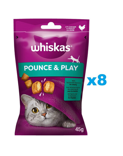 WHISKAS Energia a vitalita 8x45 g kuracie maškrty pre mačky