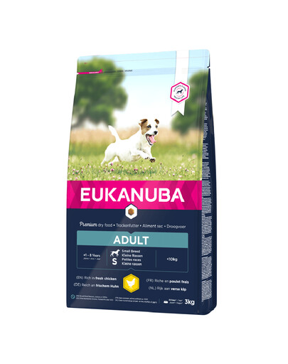EUKANUBA Adult Small Breeds Chicken bohatá na čerstvé kuracie 3 kg