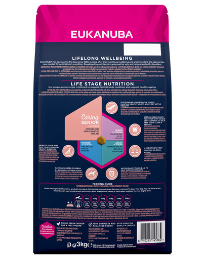 EUKANUBA Caring Senior Medium Breed Granule pre psov s kuracím mäsom 3kg