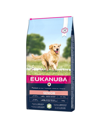 EUKANUBA Dog Dry Base Senior Large Breeds Granule pre staršie psy Jahňacina & Ryža 2,5 kg