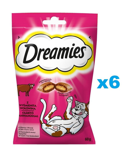 DREAMIES 6x60 g mačacia maškrta s lahodným hovädzím mäsom