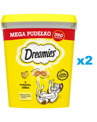DREAMIES Mega krabička 2x350 g maškrta s lahodným syrom pre mačky