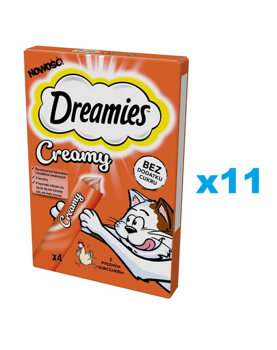 DREAMIES Creamy doplnkové krmivo s lahodným kuracím mäsom pre mačky 44x10 g