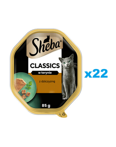 SHEBA Classics 22x85 g kompletné mokré krmivo pre dospelé mačky s divinou v terine