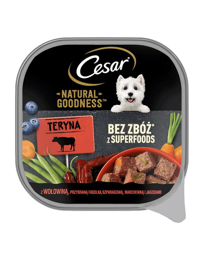 CESAR Natural Goodness hovädzie, zelené fazuľky, mrkva a čučoriedky 100 g