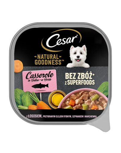 CESAR Natural Goodness losos, rybí olej, špenát a mrkva v omáčke 100 g