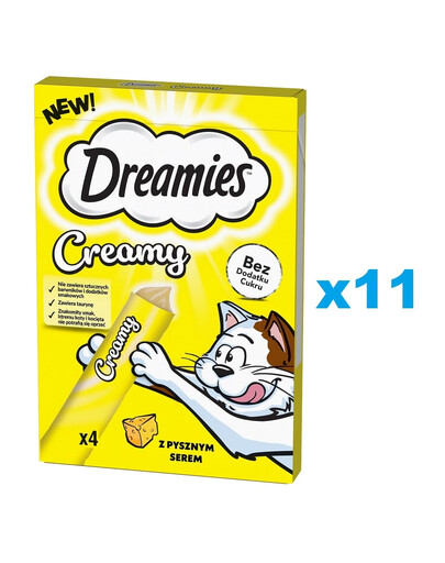 DREAMIES Krémové doplnkové krmivo s lahodným syrom pre mačky 44x10 g