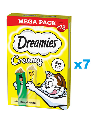 DREAMIES Krémový MEGA PACK doplnkové krmivo so syrom a šantou 84x10 g