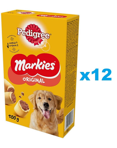 PEDIGREE Markies Original 12x500g chrumkavé sušienky pre dospelých psov