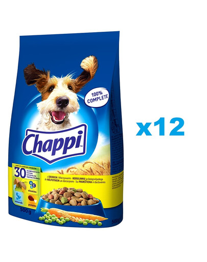 CHAPPI 12x500 g - krmivo pre psov s hydinou a zeleninou