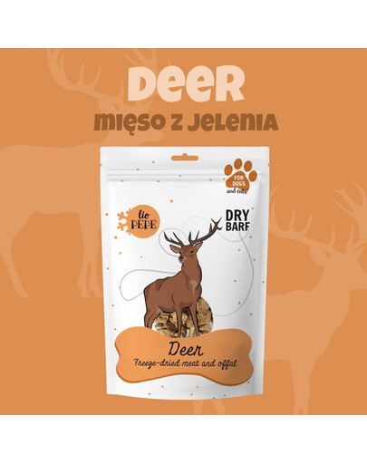 PAKA ZWIERZAKA PEPE Freeze-dried Lyofilizované jelenie mäso 60g