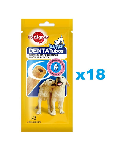 PEDIGREE DentaTubos Junior 18x72g krmivo pre šteňatá s kuracou príchuťou