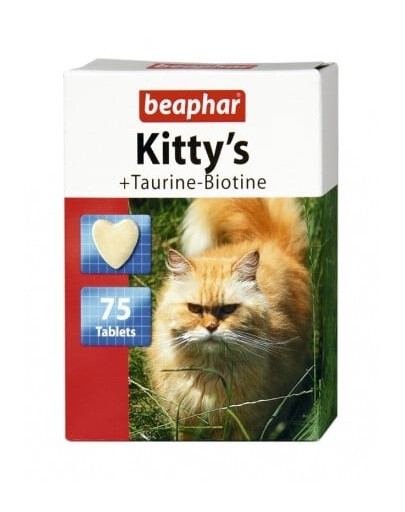 BEAPHAR Kitty`S tabletky pre mačky s taurínom a biotínom 75 ks.