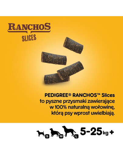 PEDIGREE Ranchos Slices 60g – przysmaki dla psa z wołowiną