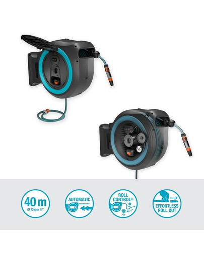 GARDENA nástenný navijak na hadicu PowerRoll XL s batériou