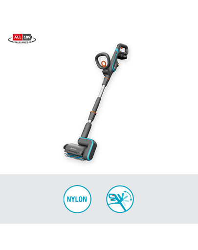 GARDENA Akumulátorová záhradná kefa AquaBrush Patio 03/18V P4A s batériou