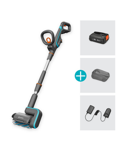 GARDENA Akumulátorová záhradná kefa AquaBrush Patio 03/18V P4A s batériou