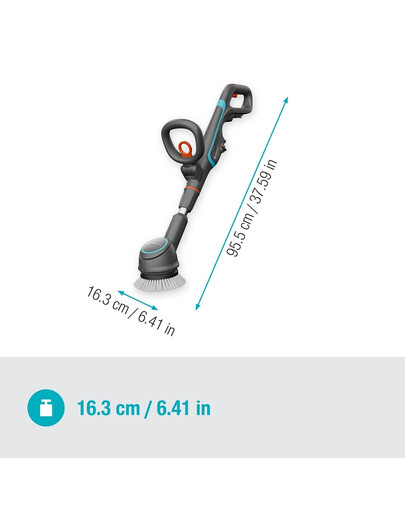 GARDENA Akumulatorowa szczotka do tarasów AquaBrush Universal 04/18V P4A z akumulatorem