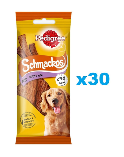 PEDIGREE Schmackos Multi Mix 30x36 g maškrty vo forme prúžkov pre psov s hovädzím mäsom