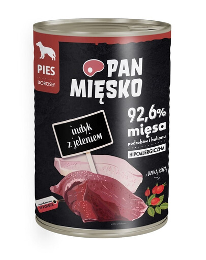PAN MIĘSKO 400g Krmivo s morčacím a jelením mäsom