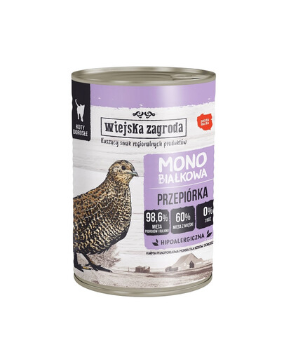 WIEJSKA ZAGRODA Mokré krmivo pre mačky Rural Farm Quail Monoproteín 400g