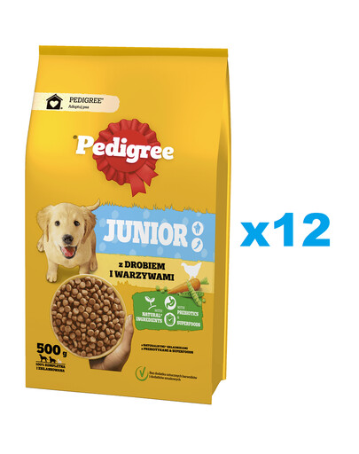PEDIGREE Junior 12x500g Krmivo s hydinou a zeleninou