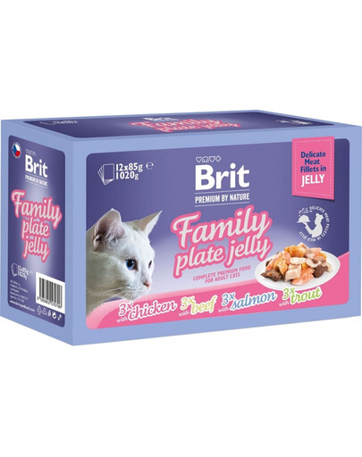 BRIT Premium by Nature Family Plate Delicate Fillets in Jelly 12x85 g želé vrecúška pre mačky